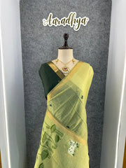 Premium Soft Muga Cotton Pichwai Saree