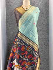 Premium Kamdhenu Pichwai Muga Silk Saree