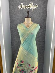 Soft Muga Cotton Classic Paithani Saree