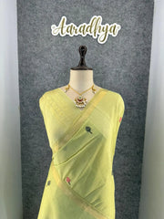 Soft Muga Cotton Pichwai Pallu Saree