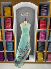 Soft Muga Cotton Pichwai Pallu Saree