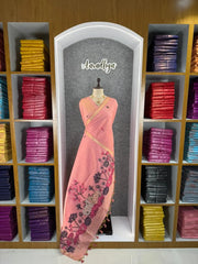 Soft Muga Cotton Pichwai Pallu Saree