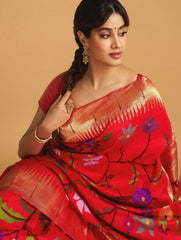 Janhvi Kapoor–Inspired Kanchivaram Paithani Silk Saree