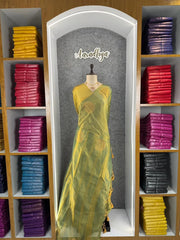 Royal Tissue Silk Zari Weaving & Mango Border Saree