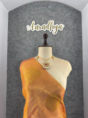 Royal Tissue Silk Zari Weaving & Mango Border Saree