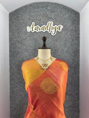 Royal Tissue Silk Zari Weaving & Mango Border Saree