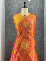 Royal Tissue Silk Zari Weaving & Mango Border Saree