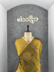 Royal Tissue Silk Zari Weaving & Mango Border Saree