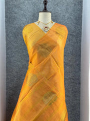 Royal Tissue Silk Zari Weaving & Mango Border Saree