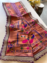 Soft Zari Woven Paithani Silk Lace Saree