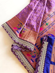 Soft Zari Woven Paithani Silk Lace Saree