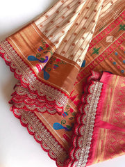 Soft Zari Woven Paithani Silk Lace Saree