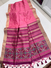 Soft Khadi Raw Silk Weaving Patola Saree