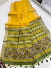 Soft Khadi Raw Silk Weaving Patola Saree