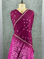 Pure Cotton Hand Dyed Bandhej Sibori Saree