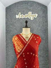 Pure Cotton Hand Dyed Bandhej Sibori Saree