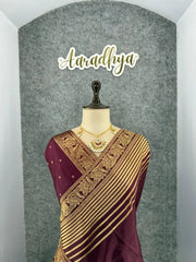 Munga Soft Silk 3D Flower Masterpiece Saree