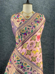 Designer Paithani Patola Sparrow Saree in Banarasi Soft Silk
