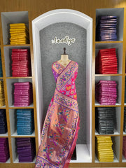 Designer Paithani Patola Sparrow Saree in Banarasi Soft Silk