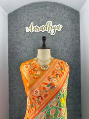 Designer Paithani Patola Sparrow Saree in Banarasi Soft Silk