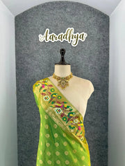 Designer Paithani Patola Sparrow Saree in Banarasi Soft Silk