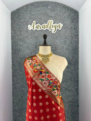 Designer Paithani Patola Sparrow Saree in Banarasi Soft Silk