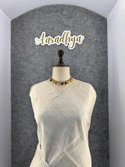 Pure Loom Tussar Silk Embroidery Work Saree