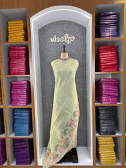 Pure Loom Tussar Silk Embroidery Work Saree