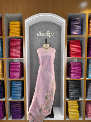 Pure Loom Tussar Silk Embroidery Work Saree