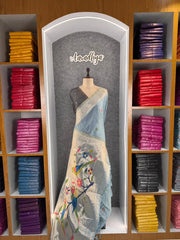 Pure Muga Cotton Parrot Paithani Saree