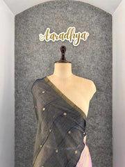 Pure Muga Cotton Parrot Paithani Saree