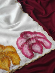 Pure Crush Hand painted Panel Designer Saree