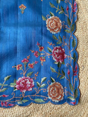 Matka Silk Floral Embroidered Border Saree