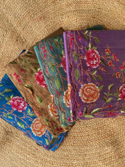 Matka Silk Floral Embroidered Border Saree