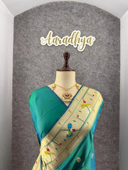 Pure Kanchipuram Paithani Silk Parrot Design Saree