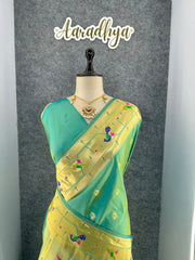 Pure Kanchipuram Paithani Silk Parrot Design Saree