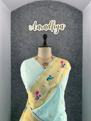 Pure Kanchipuram Paithani Silk Parrot Design Saree