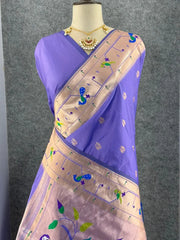 Pure Kanchipuram Paithani Silk Parrot Design Saree