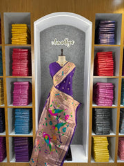 Pure Kanchipuram Paithani Silk Parrot Design Saree