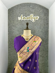 Pure Kanchipuram Paithani Silk Parrot Design Saree