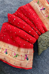 Luxury Fusion Bandhani Body & Paithani Pallu Saree
