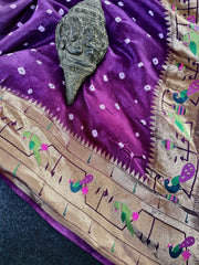 Luxury Fusion Bandhani Body & Paithani Pallu Saree