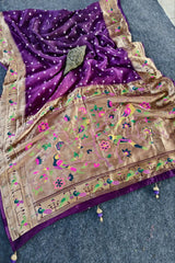 Luxury Fusion Bandhani Body & Paithani Pallu Saree