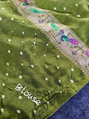 Luxury Fusion Bandhani Body & Paithani Pallu Saree