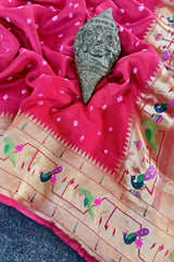 Luxury Fusion Bandhani Body & Paithani Pallu Saree