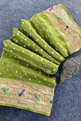 Luxury Fusion Bandhani Body & Paithani Pallu Saree
