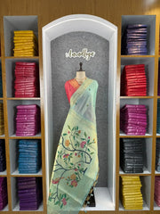 Soft Muga Cotton Paithani Saree