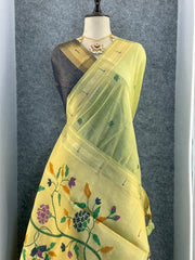 Soft Muga Cotton Paithani Saree
