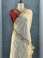 Heavy Rangoli Silk (soft) Material  Embroidery Work Saree