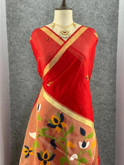 Premium Soft Pure Linen Silk Rajhans Saree